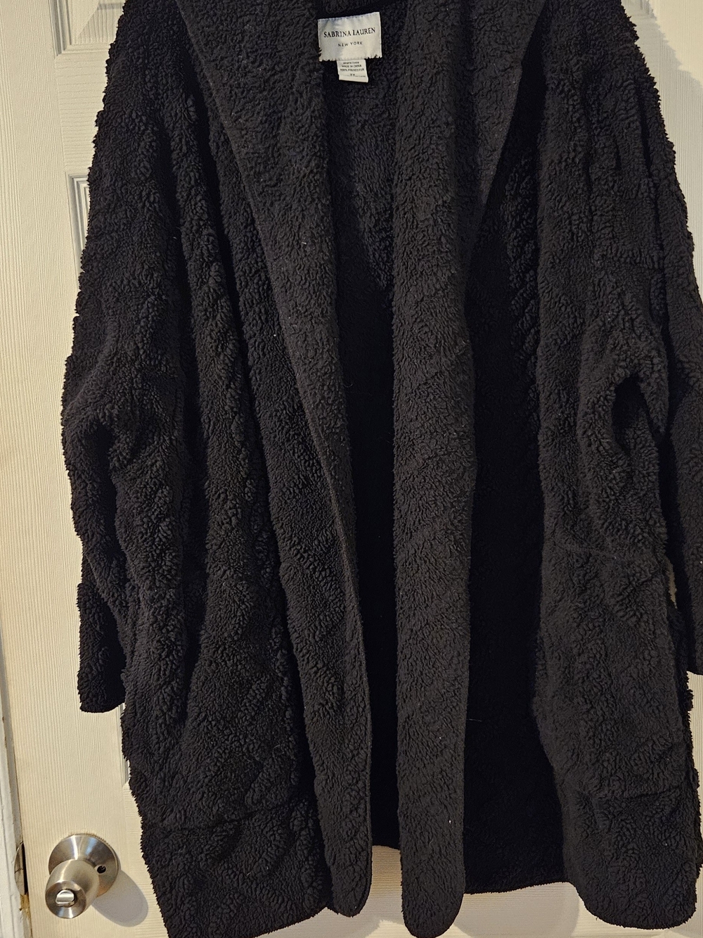 Sabrina Lauren Black Sherpa Teddy Jacket